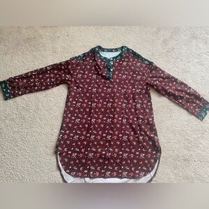 Maroon floral tunic with green accent ON SALE